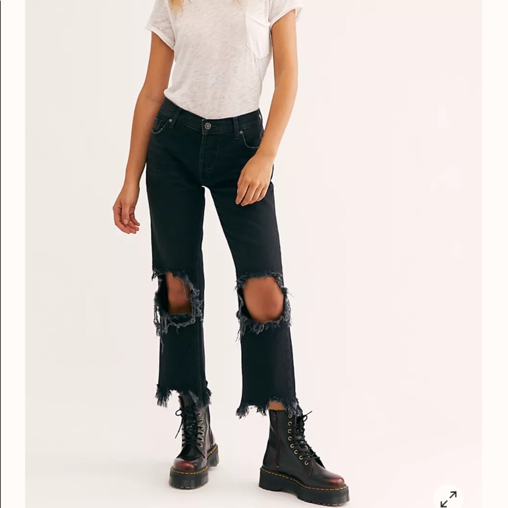 women’s black free people jeans